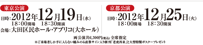 東京：大田区民ホール･アプリコ、京都：京都テルサ(テルサホール）